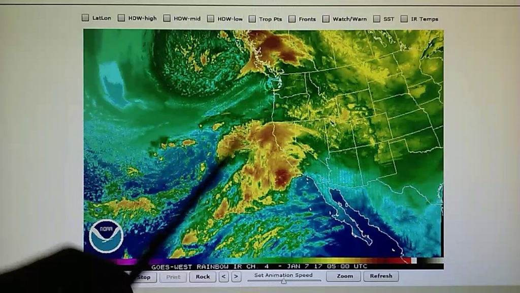 1-6-2017; Rain Forecasted For So. Ca; Doppler Radar Shows Microwave - Doppler Map California