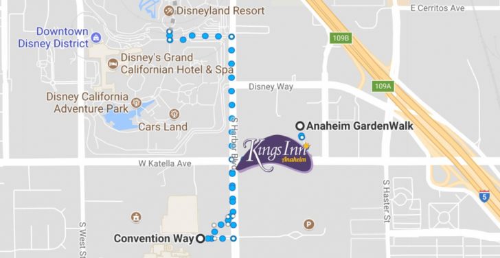 Map Of Hotels Around Disneyland California