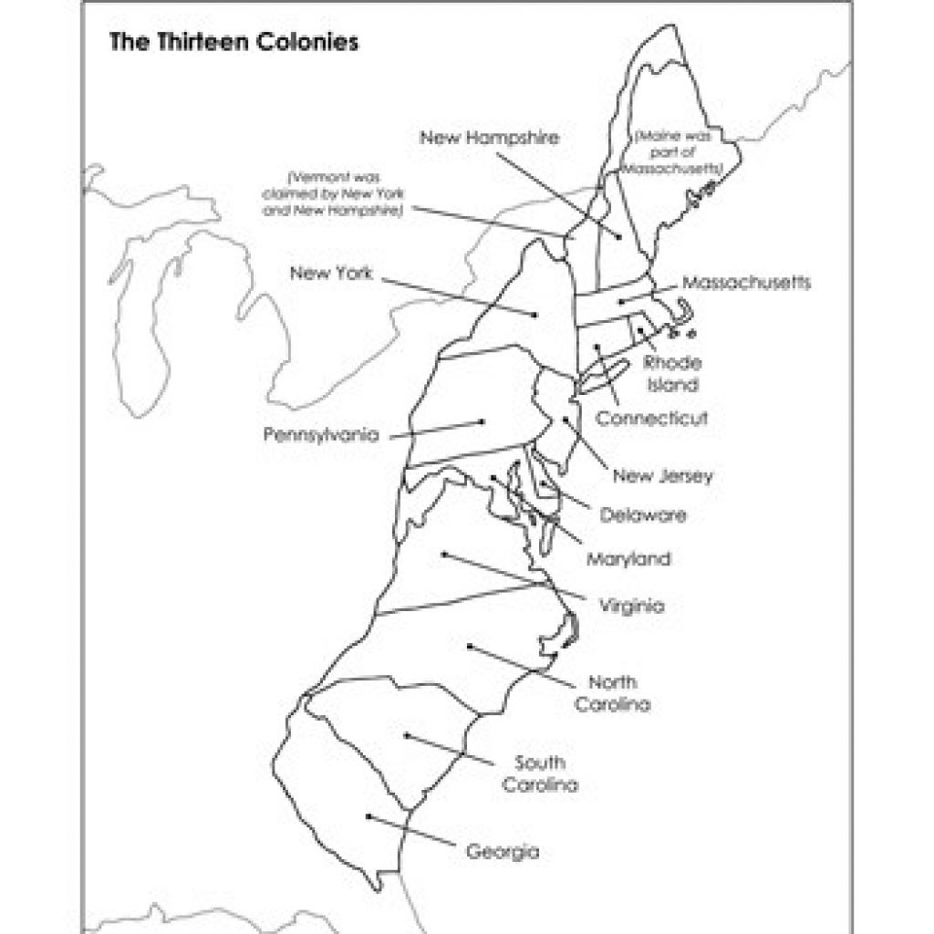 13 Colonies Map Activity Pdf - Berkshireregion - 13 Colonies Map Printable