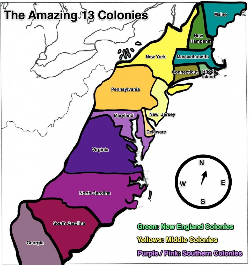 13 Colonies Map - Free Large Images | Home School | 13 Colonies - Printable Map Of The 13 Colonies With Names
