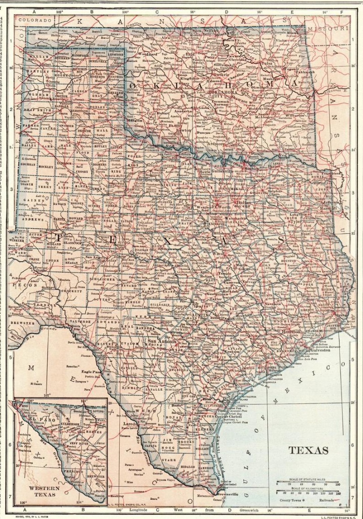 1914 Antique Texas Map Oklahoma Map State Map Of Oklahoma | Etsy - Map Of Oklahoma And Texas Together