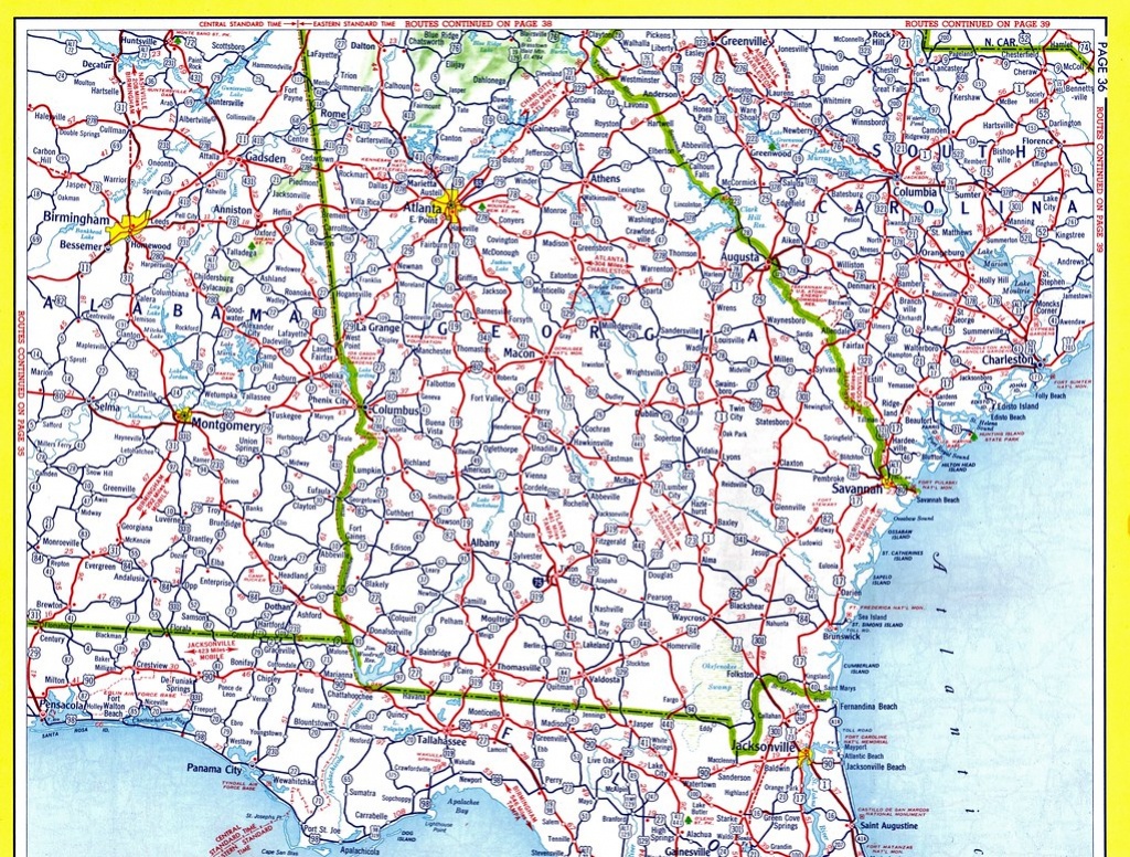 1959 Conoco Touraide Road Atlas Alabama Georgia South Ca Flickr Road Map Of Florida Panhandle 