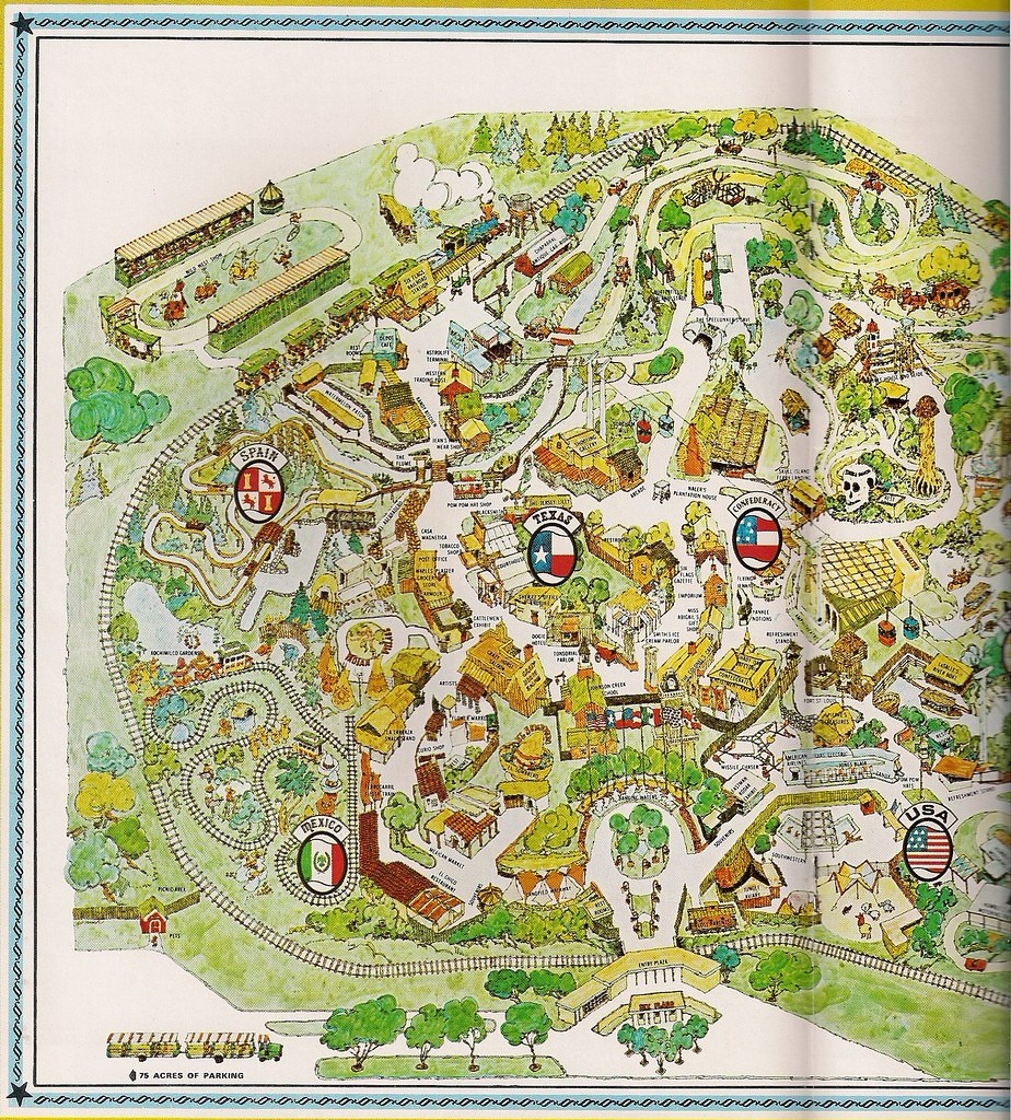 1966 Six Flags Over Texas Map | Yarbrough | Flickr - Six Flags Over Texas Map