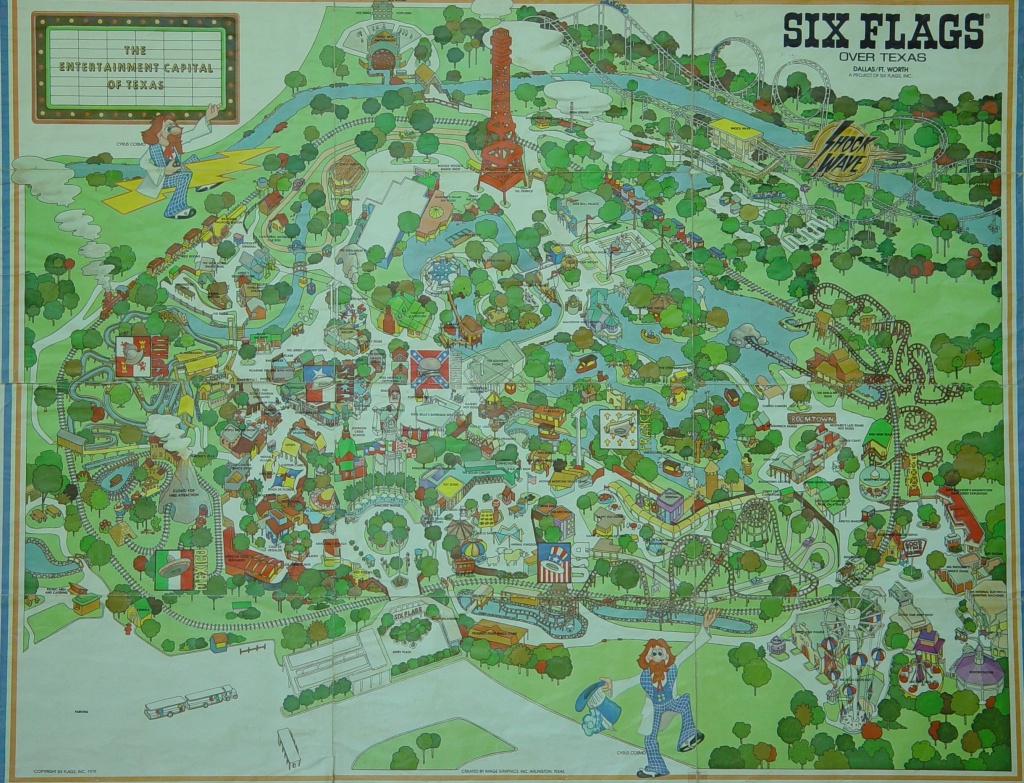 1970S Six Flags Over Texas Map. This Is How The Park Looked When I - Printable Six Flags Over Georgia Map