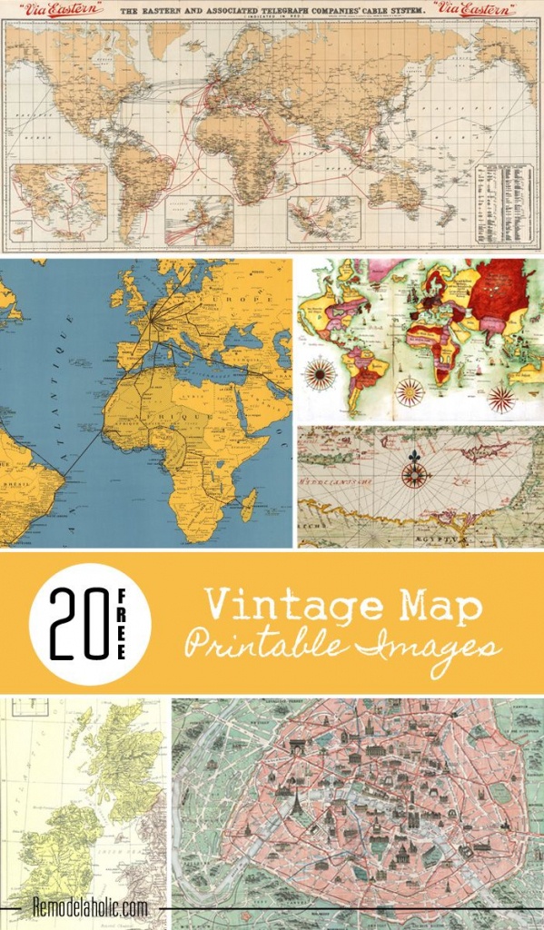 20 Free Vintage Map Printable Images | Remodelaholic #art - Free Printable Vintage Maps