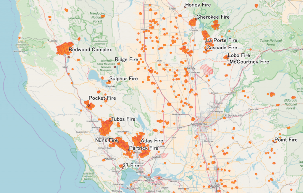 2017 California Wildfires - Wikiwand - California Mountain Fire Map