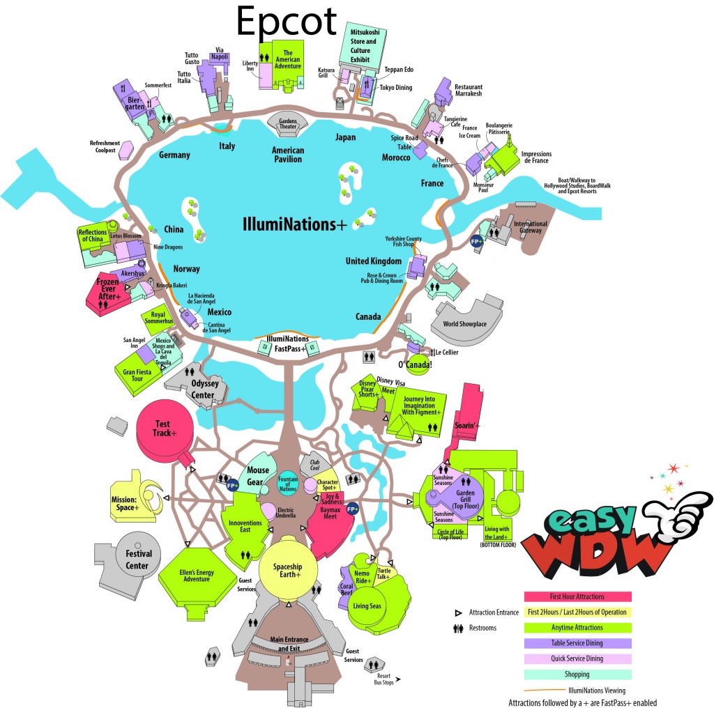 2017 Epcot Maps Printable | Easy Guide – Easywdw | I Wanna Go! In - Printable Epcot Map