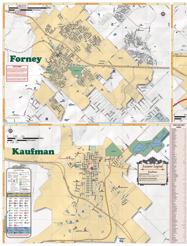 2019 Edition Map Of Kaufman County, Tx Pages 1 - 4 - Text Version - Kaufman Texas Map