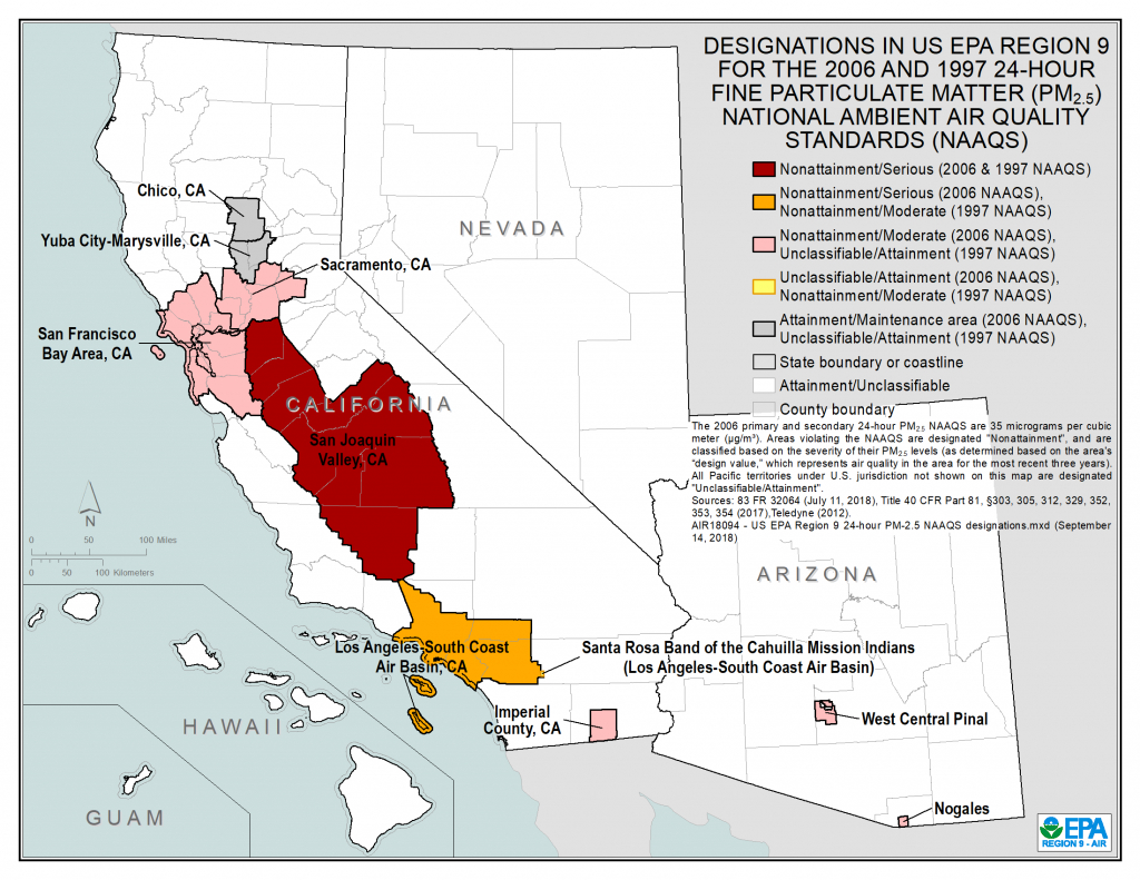 24-Hour Pm-2.5, Maps, Air Quality Analysis | Pacific Southwest | Us Epa - Air Quality Map For California
