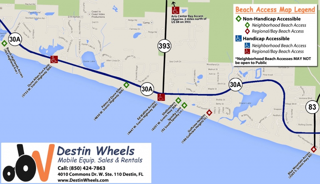 30A &amp;amp; Destin Beach Access - Destin Wheels Rentals In Destin, Fl - Florida Map Destin Fl