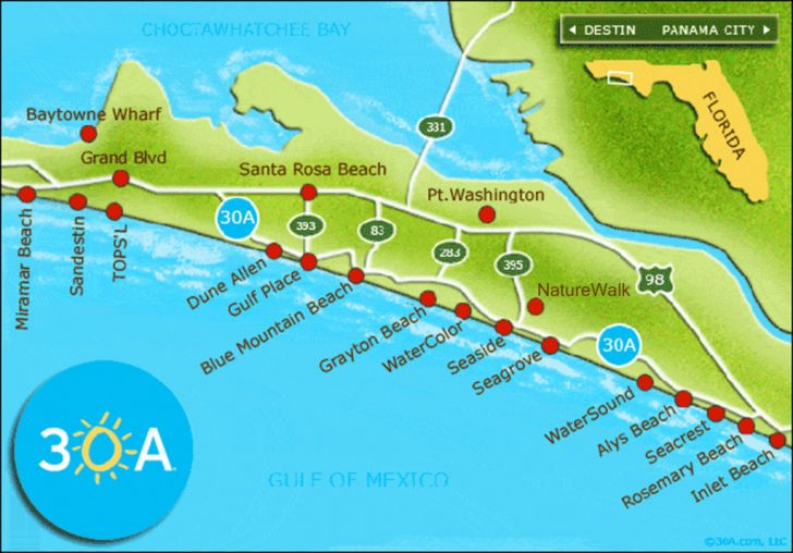 30A-Map - 30A - 30A Florida Map | Printable Maps