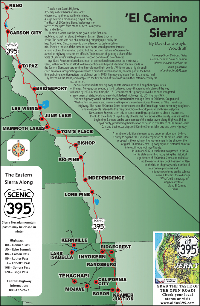 395 Map - Scenic 395 - Route 395 California Map