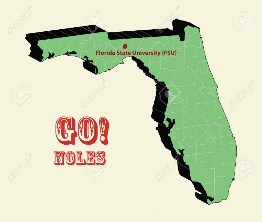 3D Map Of Fsu Florida State University Seminoles 2014 Bcs Champaign - Florida State University Map