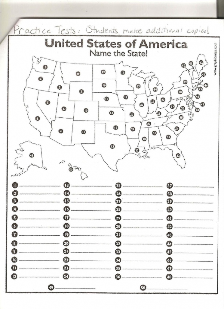 50 States Map | 50 State Marathon Calendars Map | Homeschool - Us Map Test Printable