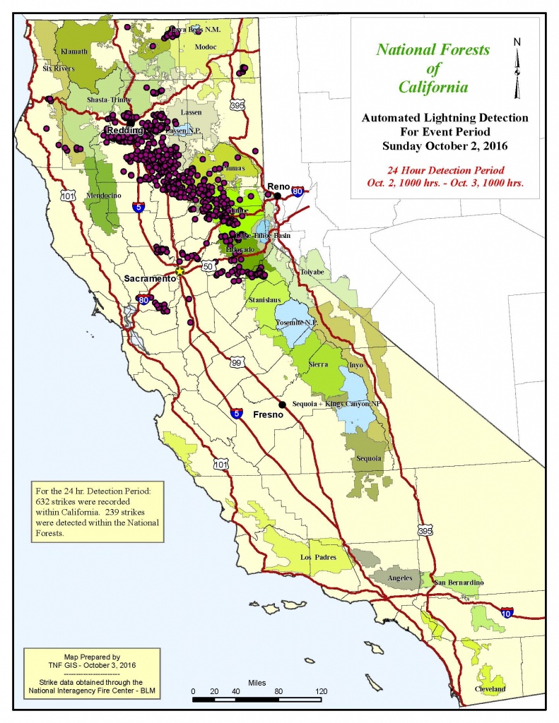632 Lightning Strikes Hit Northern California On Sunday | Yubanet - Lightning Map California
