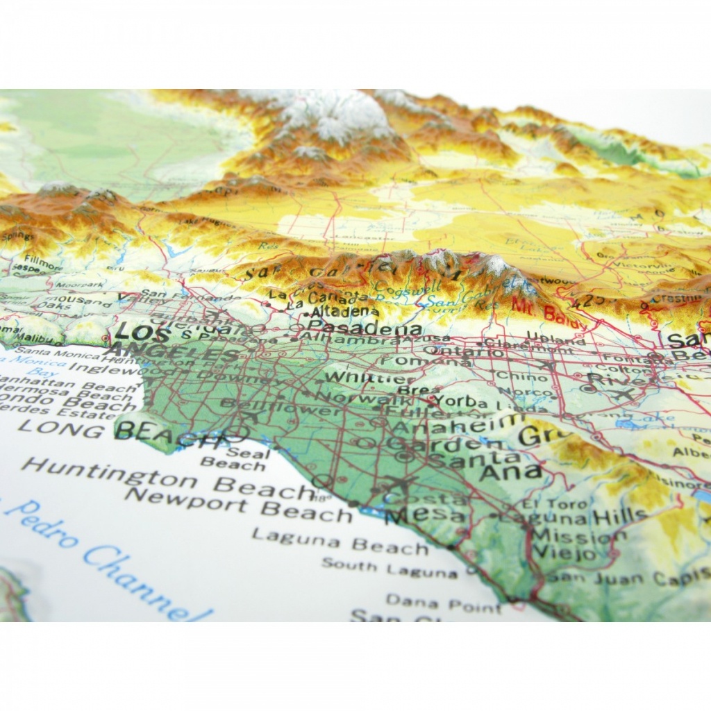 951 - California Raised Relief Map - Relief Map Of Southern California