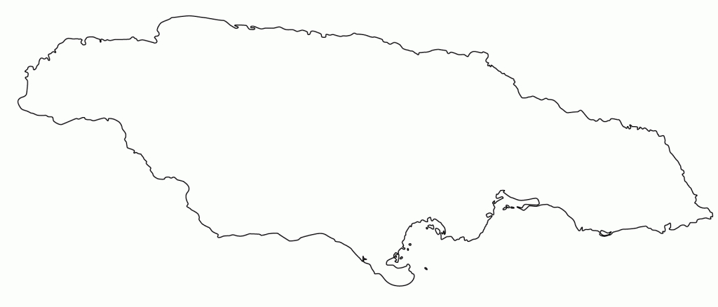 A Blank Map Of Jamaica - Aka An Outline Map Of Jamaica - Free Printable Map Of Jamaica