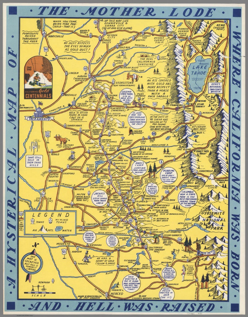 A Hysterical Map Of The Mother Lode - David Rumsey Historical Map - California Mother Lode Map