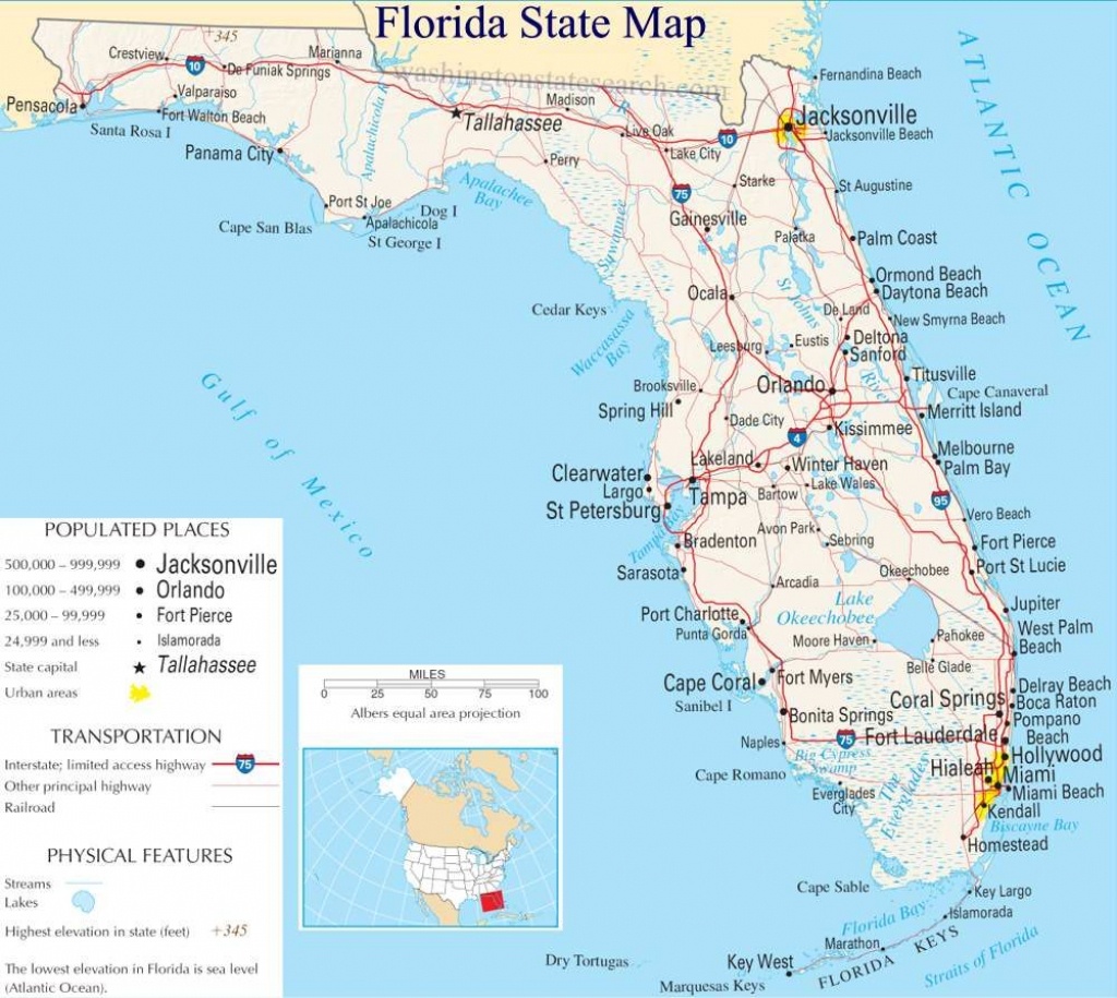 A Large Detailed Map Of Florida State | For The Classroom In 2019 - Florida St Map