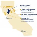 A Map Of California Featuring 4 Of Uc Davis's Locations, Including   Davis California Map