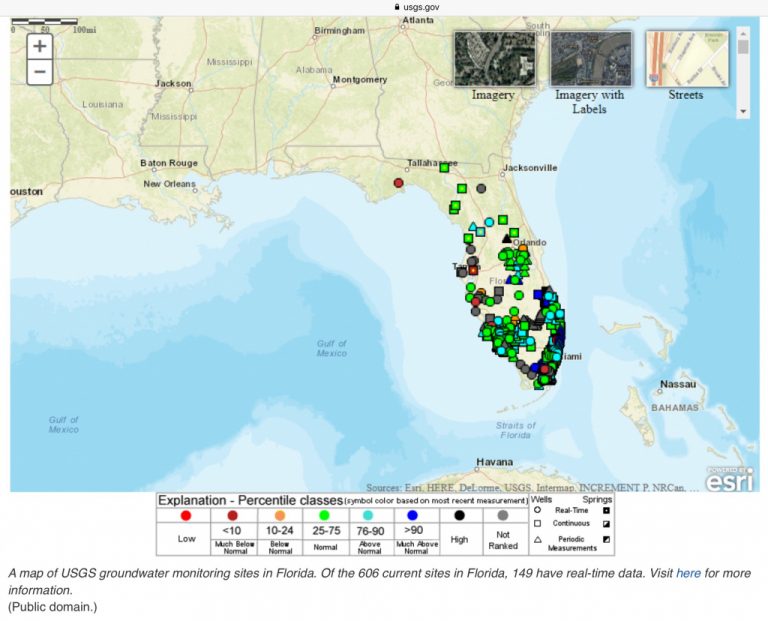 A Map Of Usgs Groundwater Monitoring Sites In Florida. Of The 606 ...