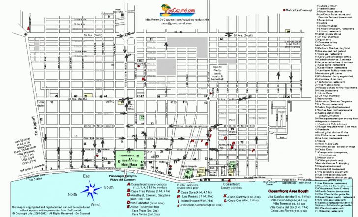 Printable Street Map Of Cozumel