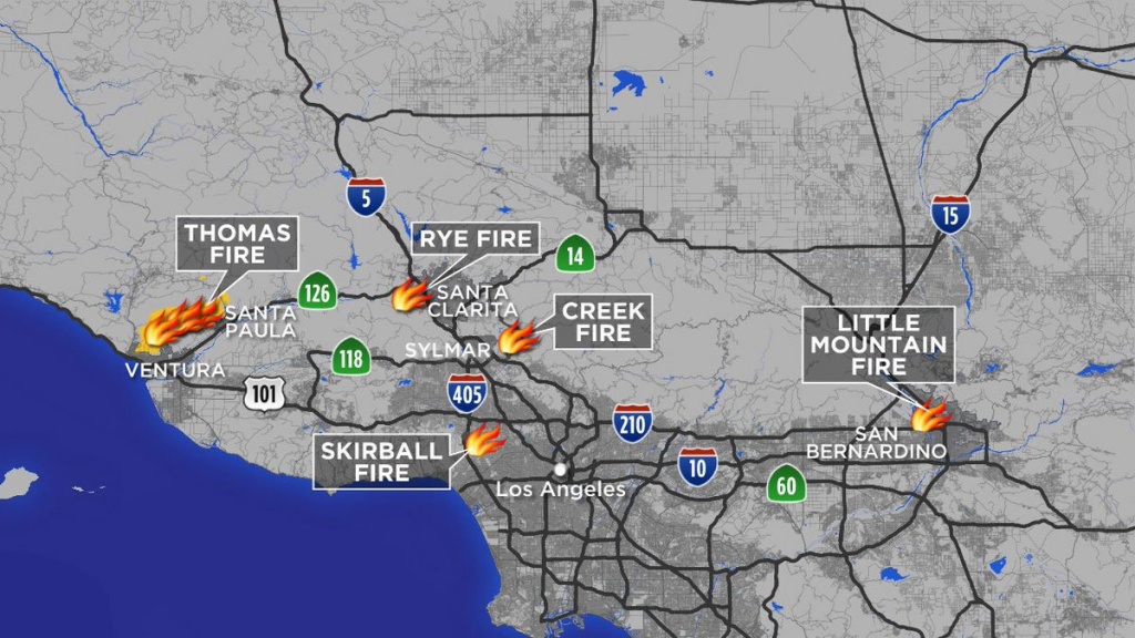 Abc7 Eyewitness News On Twitter: &amp;quot;maps: A Look At Each Southern - California Mountain Fire Map