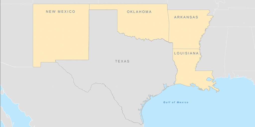 Adjacent States | Tnris - Texas Natural Resources Information System - Texas Arkansas Map