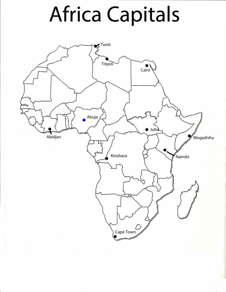 Printable Map Of Africa With Capitals