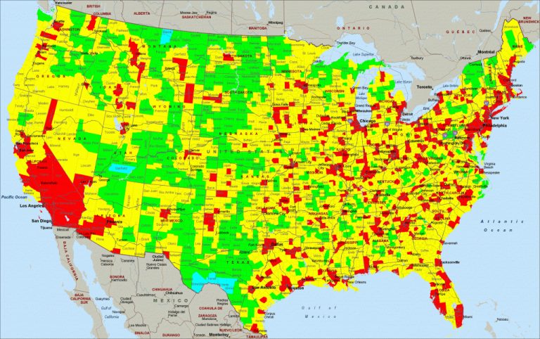 Air Quality In The Contiguous United States 3500x2198 Mapporn Air Quality Map For California 768x482 