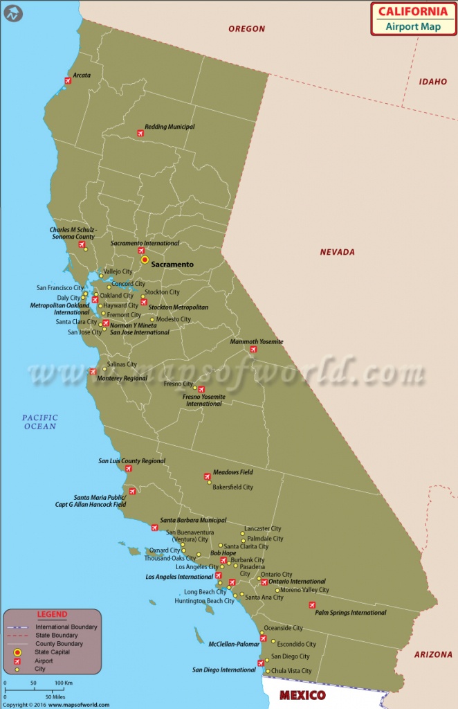 Airports In California | List Of Airports In California - West Palm Beach California Map