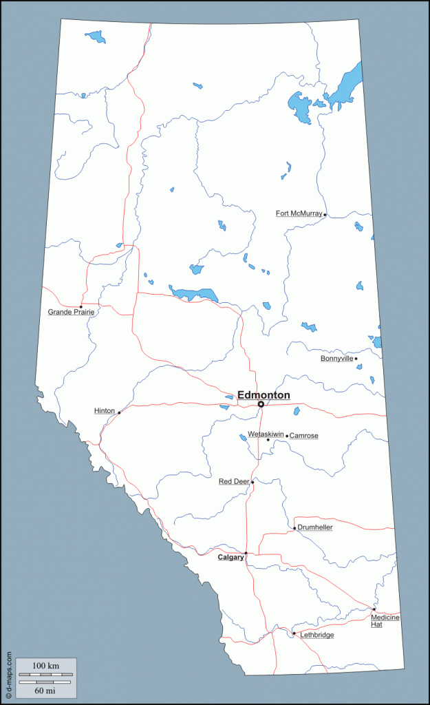 Alberta : Free Map | Grade 4 | Map Outline, Map, Free Maps - Free Printable Map Of Alberta