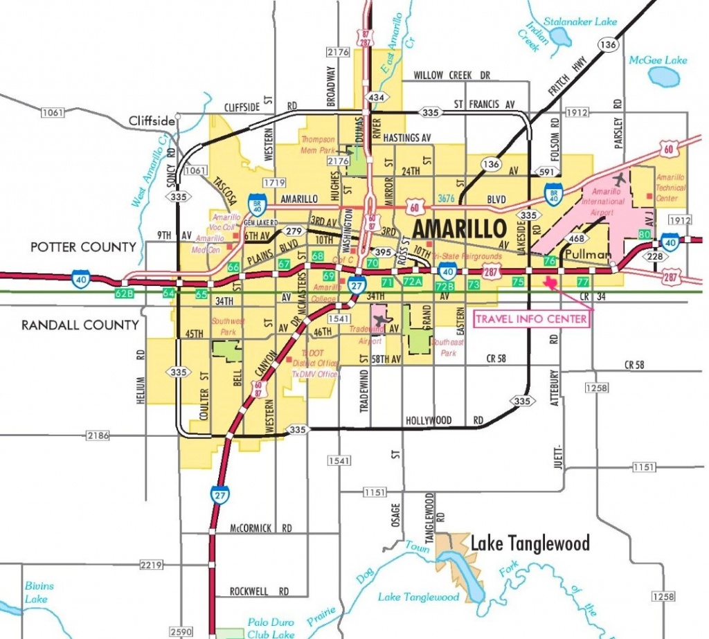 Amarillo Road Map Throughout Printable Map Of Amarillo Tx 15 - Where Is Amarillo On The Texas Map