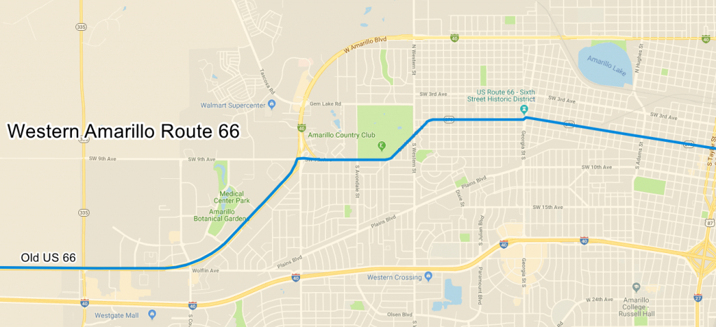 Amarillo Route 66 Texas - Route 66 Texas Map