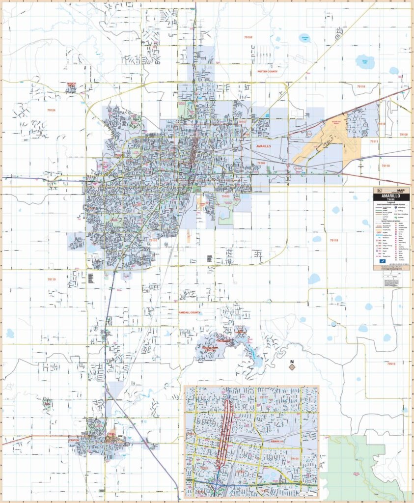 Amarillo, Tx Wall Map – Kappa Map Group - Texas Wall Map