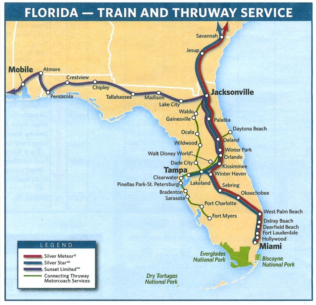 The Amtrak System Map Mapporn Amtrak Florida Route Map Printable Maps