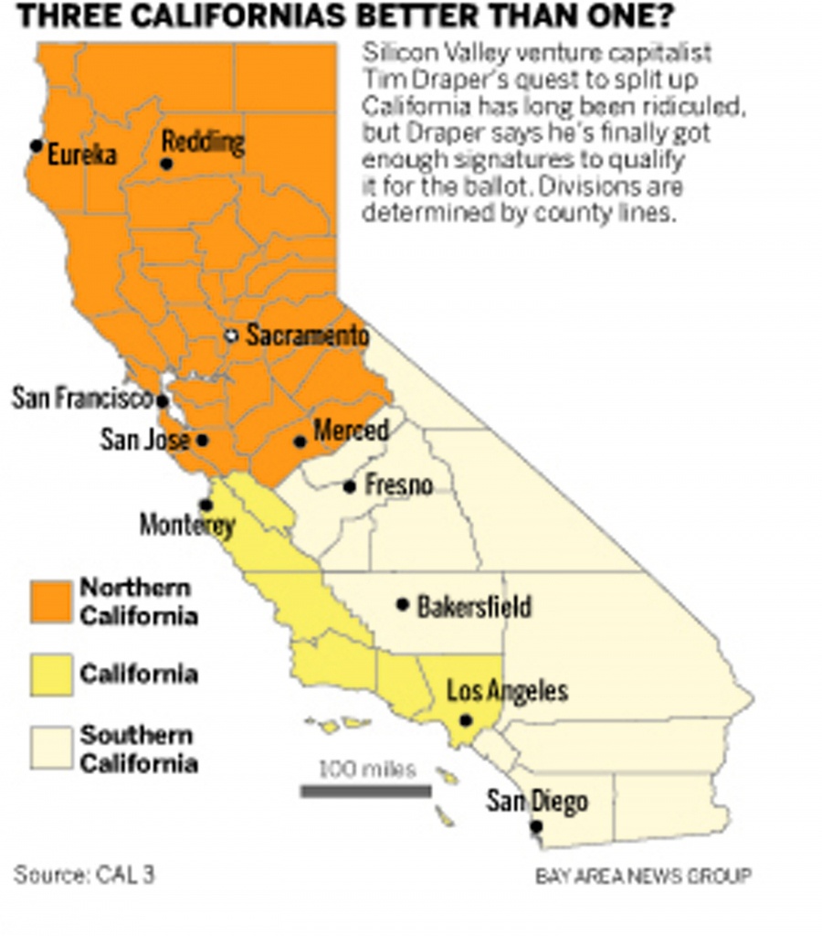 Analysis: Could 3-State California Really Happen? – Marin - Three State California Map