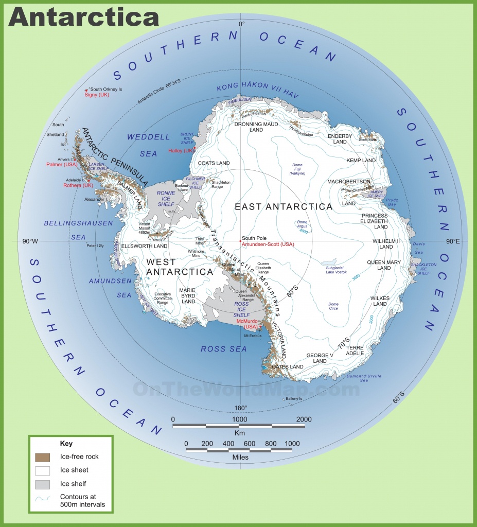 Antarctica Maps | Maps Of Antarctica - Ontheworldmap - Printable Map Of Antarctica