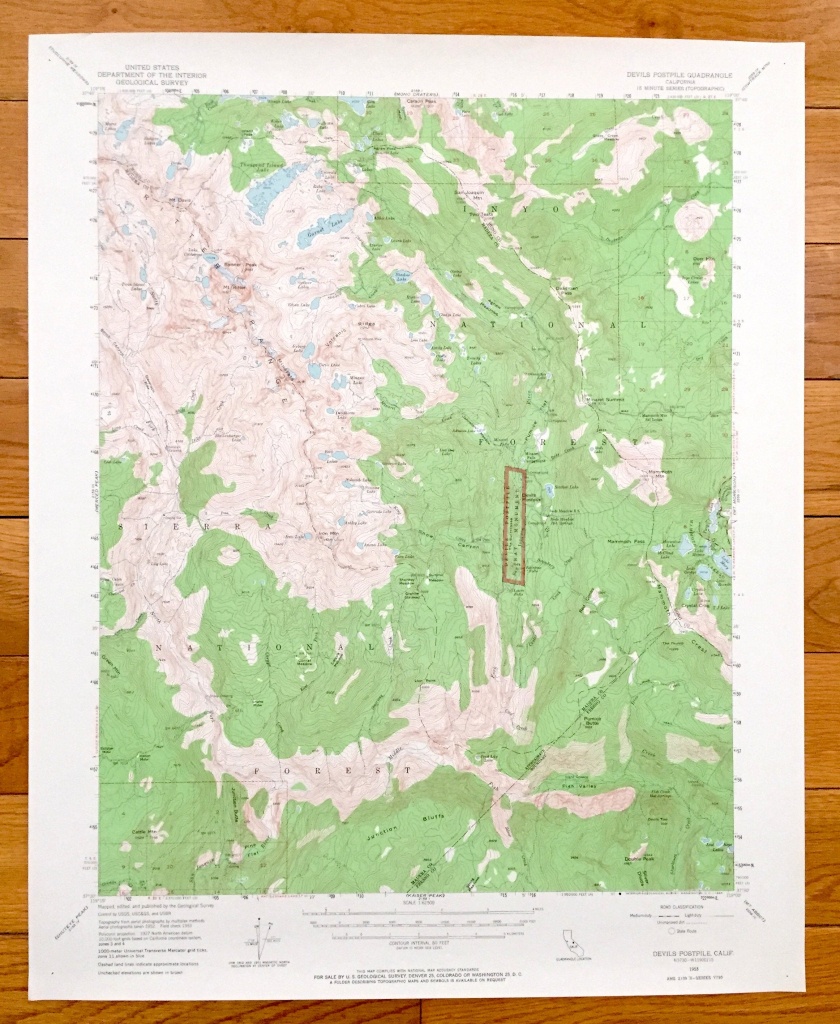 Antique Devils Postpile California 1953 Us Geological Survey | Etsy - Ono California Map