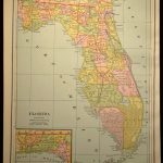 Antique Florida Map Of Florida Wall Decor Art Original Gift Idea   Florida Map Wall Decor