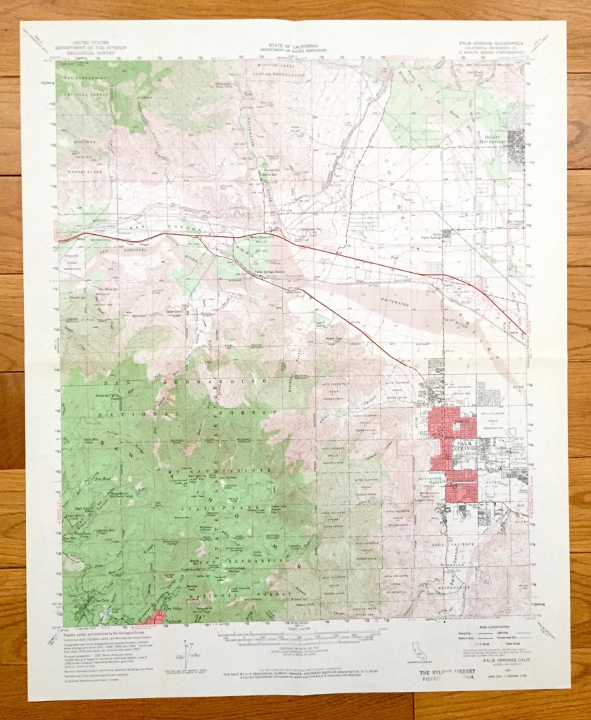 Antique Palm Springs California 1957 Us Geological Survey | Etsy - Map Of Palm Springs California And Surrounding Area
