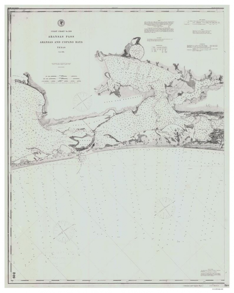 Aransas Pass Aransas And Copano Bays 1884 Nautical Old Map | Etsy - Map Of Aransas Pass Texas