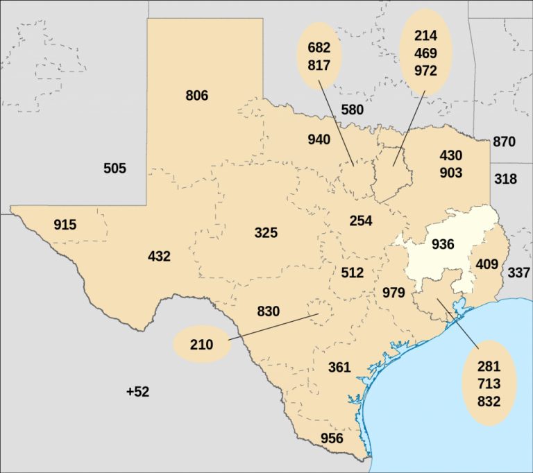 Area Code 936 Wikipedia Hull Texas Map Printable Maps