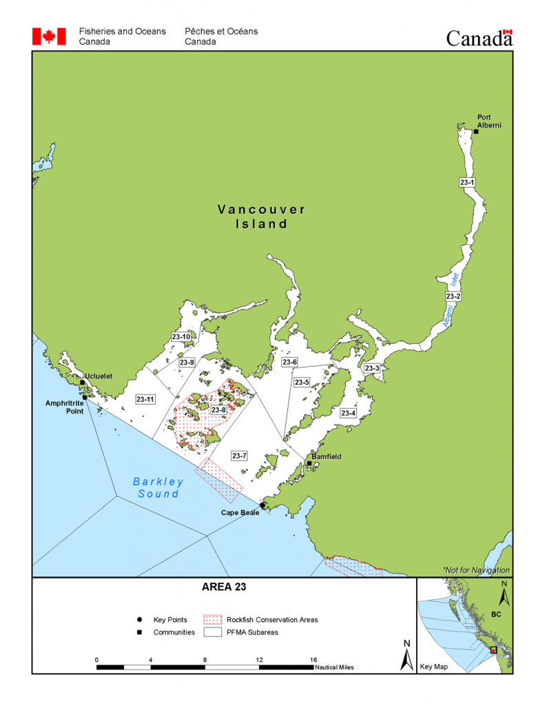 Areas 23 And 123 (Bamfield, Port Alberni) - Bc Tidal Waters Sport - California Fishing Map