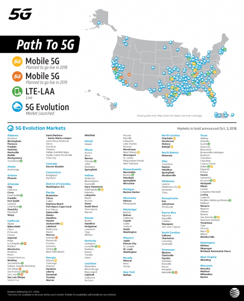 At&amp;amp;t 5G Evolution Expands To 400+ Marketsthe End Of 2018 - At&amp;amp;t Coverage Map Florida