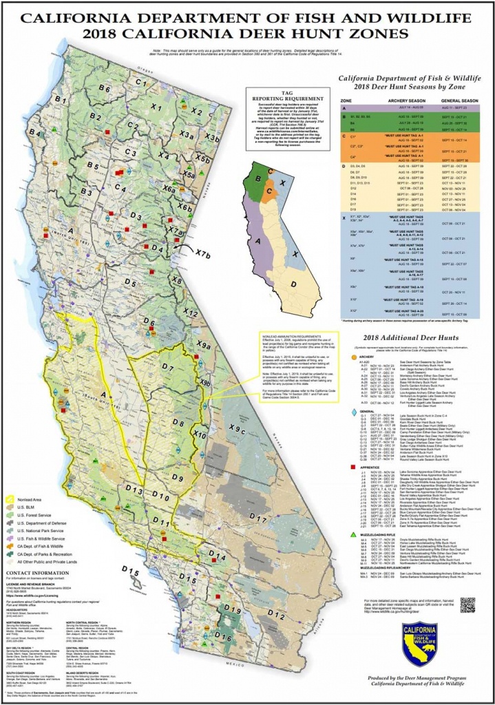 Attn California Hunters: Phase 2 Of Non-Lead Ammunition Requirements - California Deer Zone Map 2018