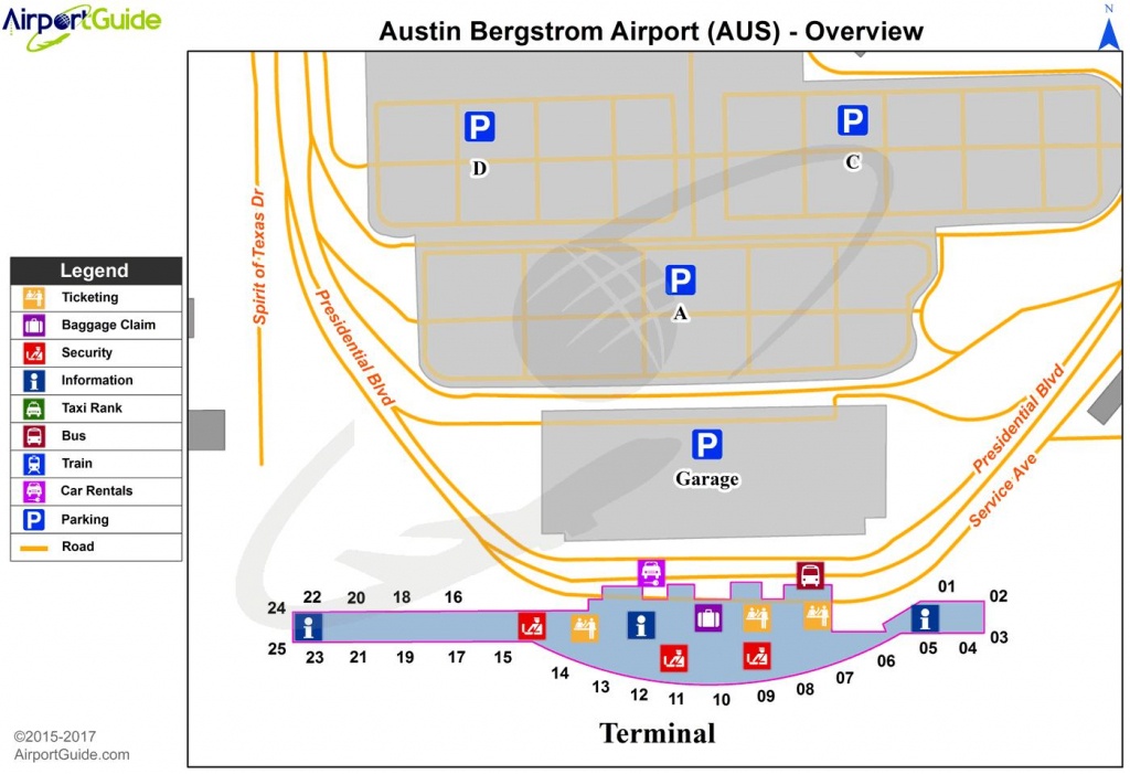 Austin Bergstrom Airport Map - Austin Bergstrom International - Austin Texas Airport Terminal Map