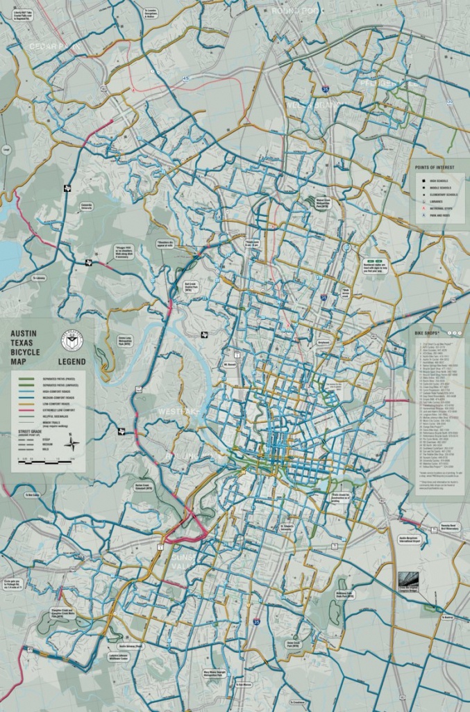 Austin, Texas Bicycle Map - Avenza Systems Inc. - Avenza Maps - Austin Texas Bike Map