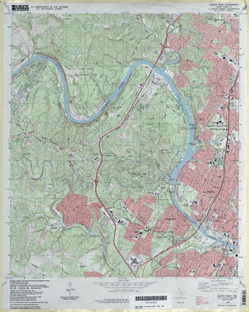 Austin, Texas Topographic Maps - Perry-Castañeda Map Collection - Ut - Austin Texas Elevation Map