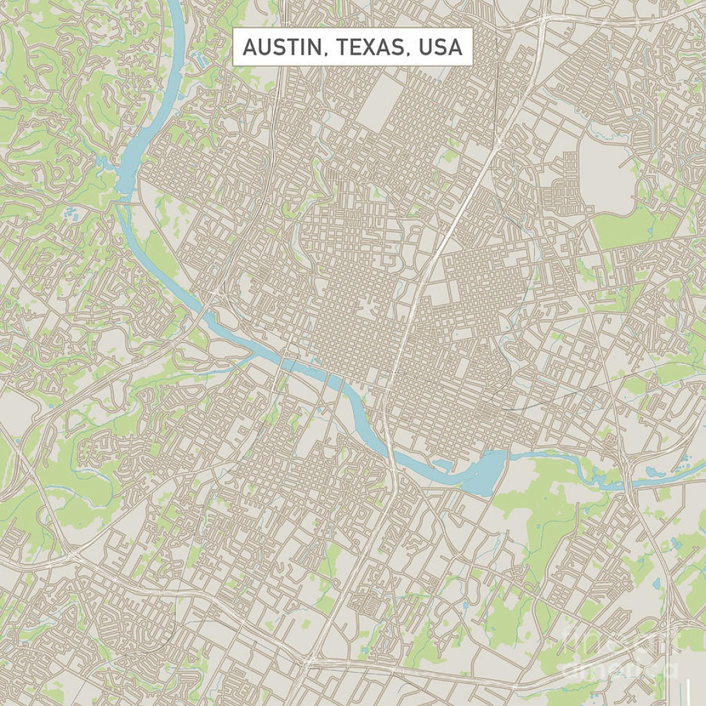 Austin Texas Us City Street Map Photographfrank Ramspott - Street Map Of Austin Texas